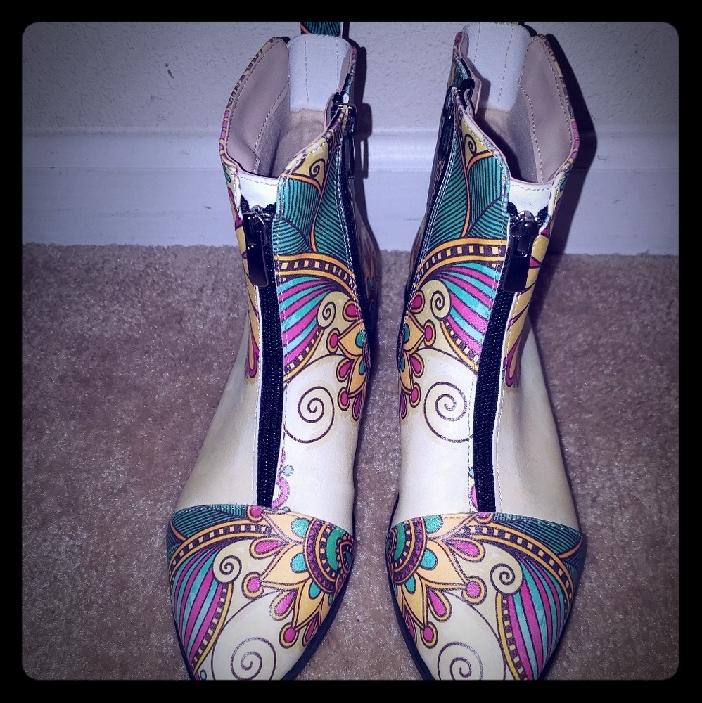 Multi color ankle boots
